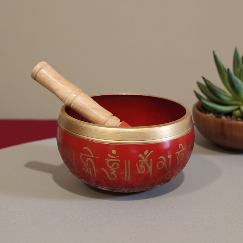 Cuenco Tibetano 16cm Rojo