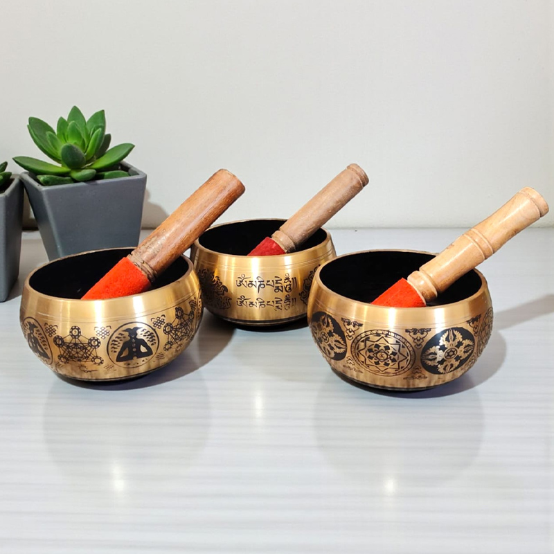 Cuenco Tibetano Dorado 12cm