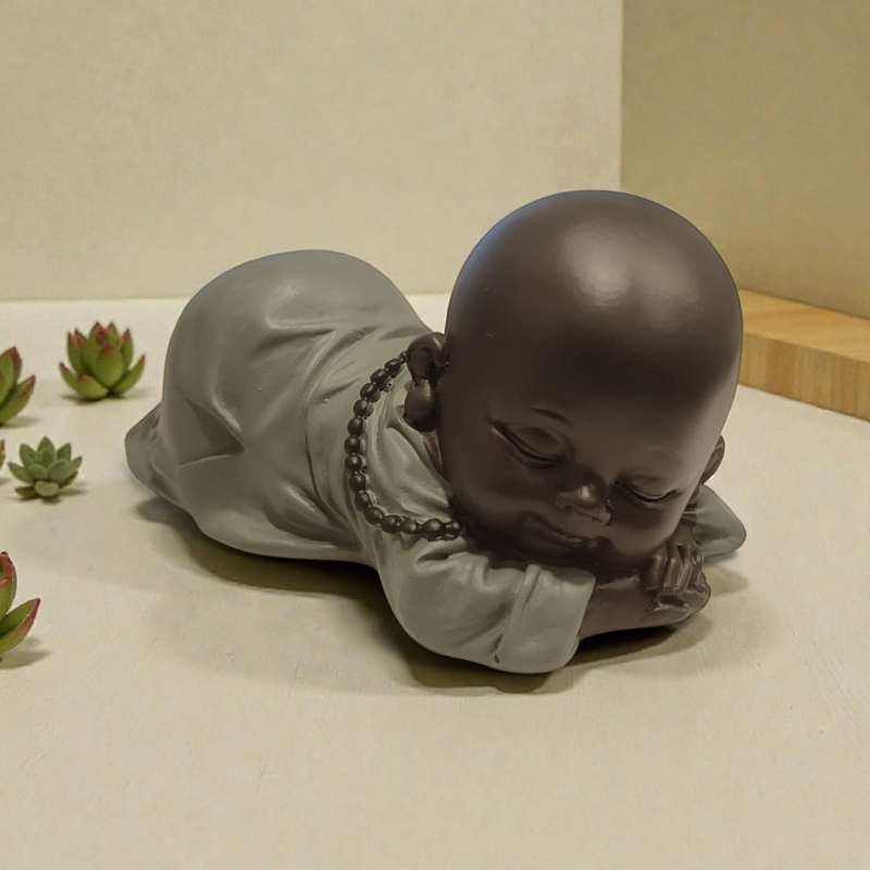 Buda Bebe Negro Durmiendo Manto Verde