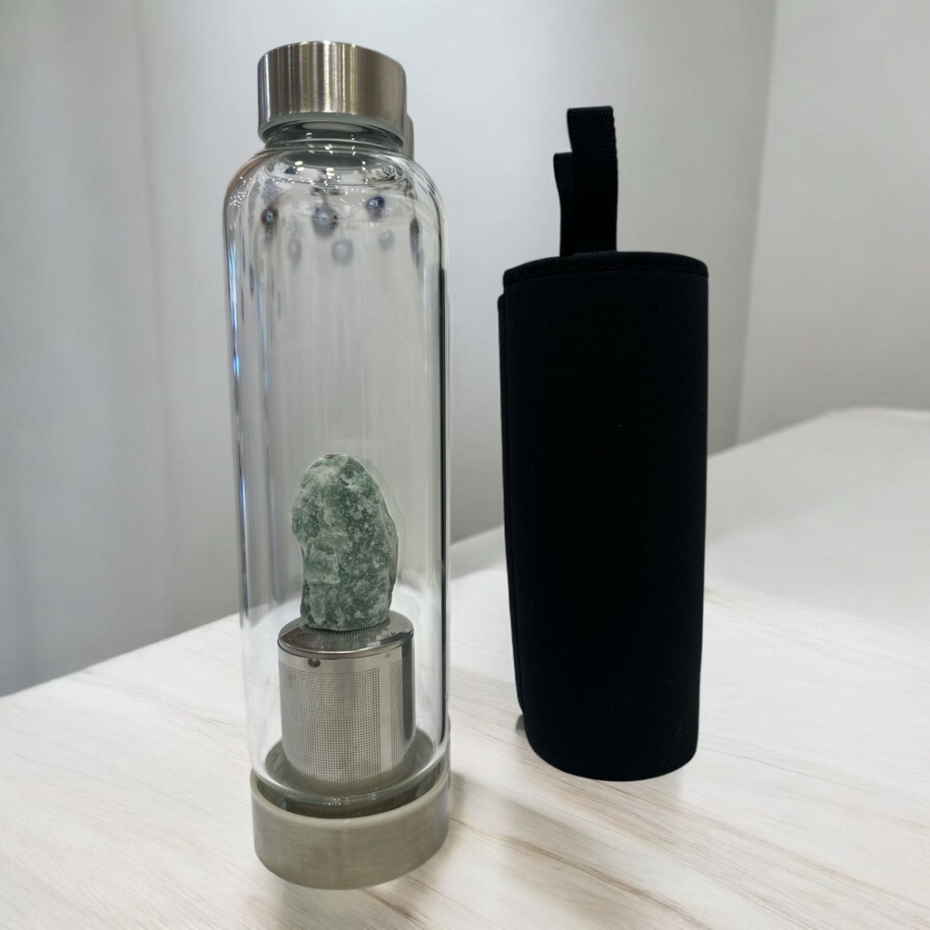 Botella Cuarzo Verde con Funda x500ml