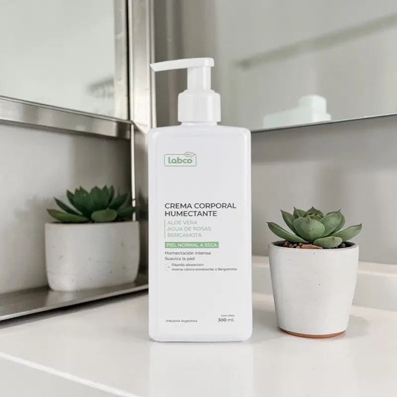 Crema Corporal Humectante Aloe Vera y Agua de Rosas con Aceite Esencial de Bergamota 300ml, Labco