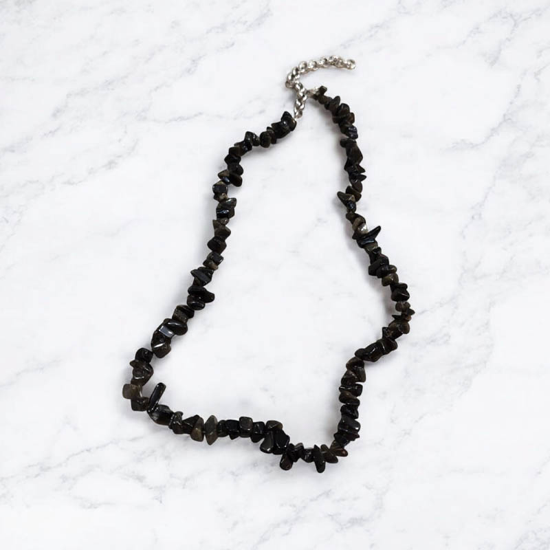 Collar Gema Obsidiana Dorada Escallas 55cm