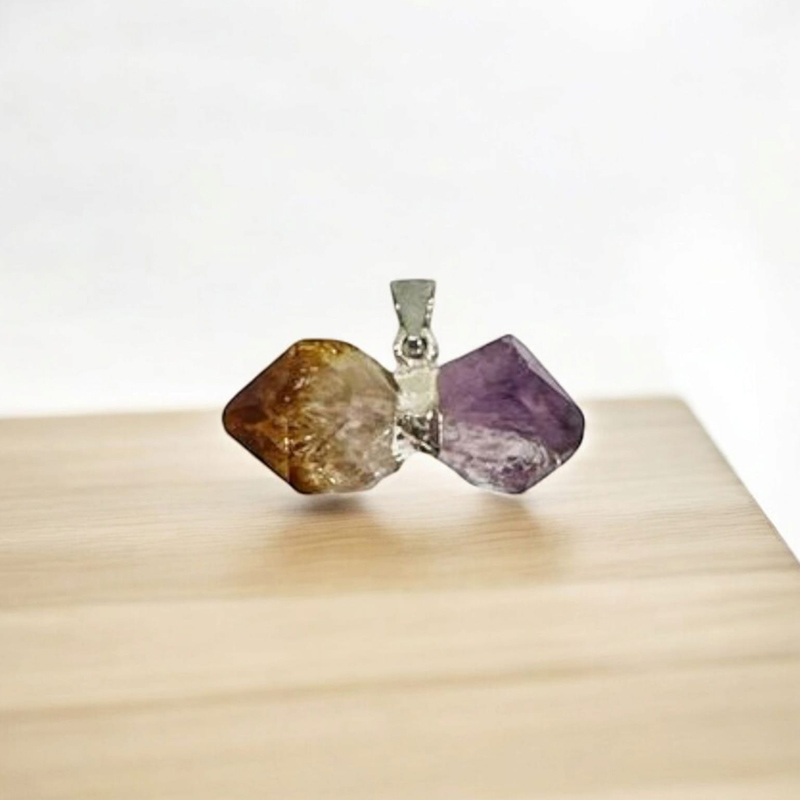Dije Gema Citrino y Amatista Bruto