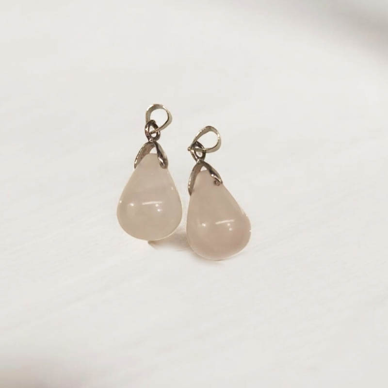 Dije Gema Cuarzo Rosa Gota