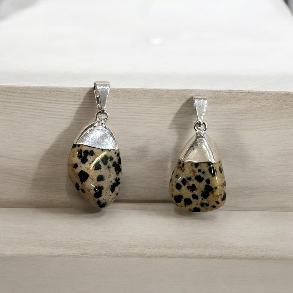 Dije Gema Jaspe Dálmata Rolado Electroplate