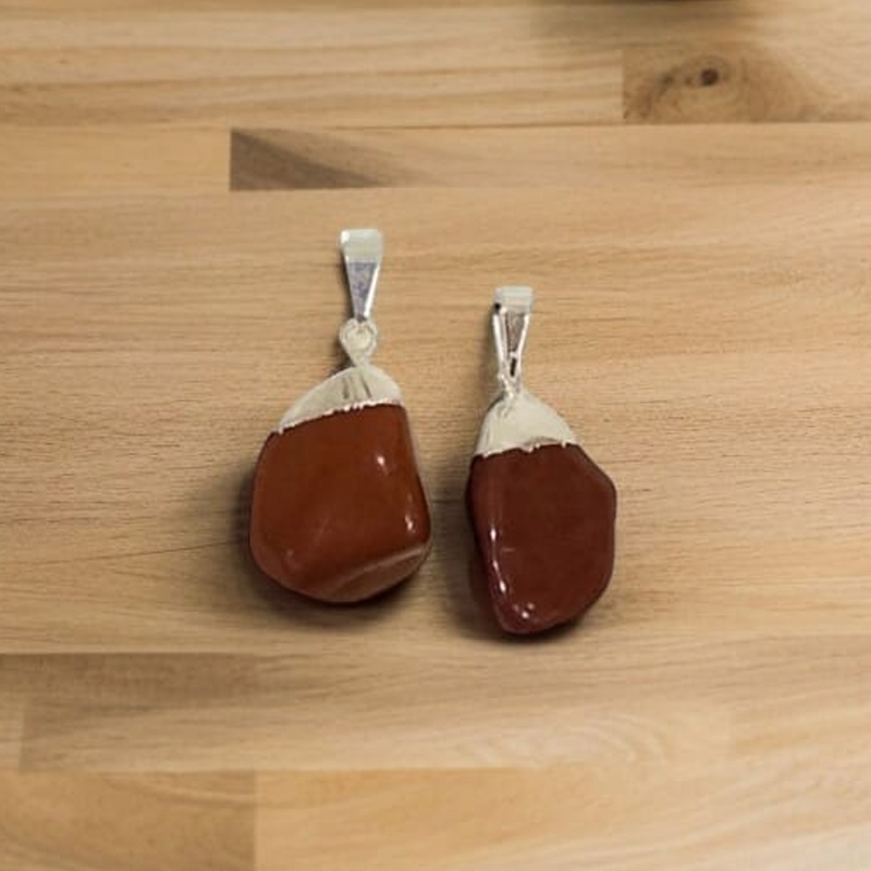 Dije Gema Jaspe Rojo Electroplate