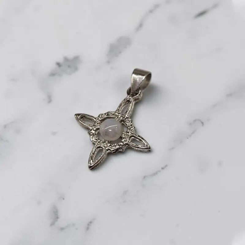 Dije Nudo de Brujas Mediano Piedra de la Luna Rolada