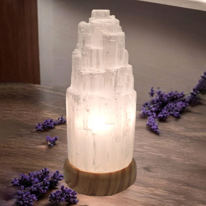 Lampara Catedral de Selenita 34cm