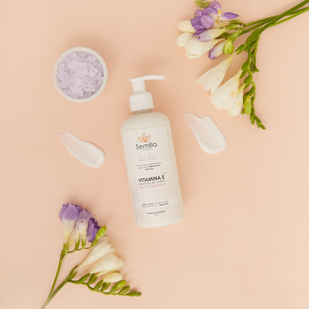 Crema de Corporal con Vit. E y Karité de Nerolí &amp; Orquídeas Semilla