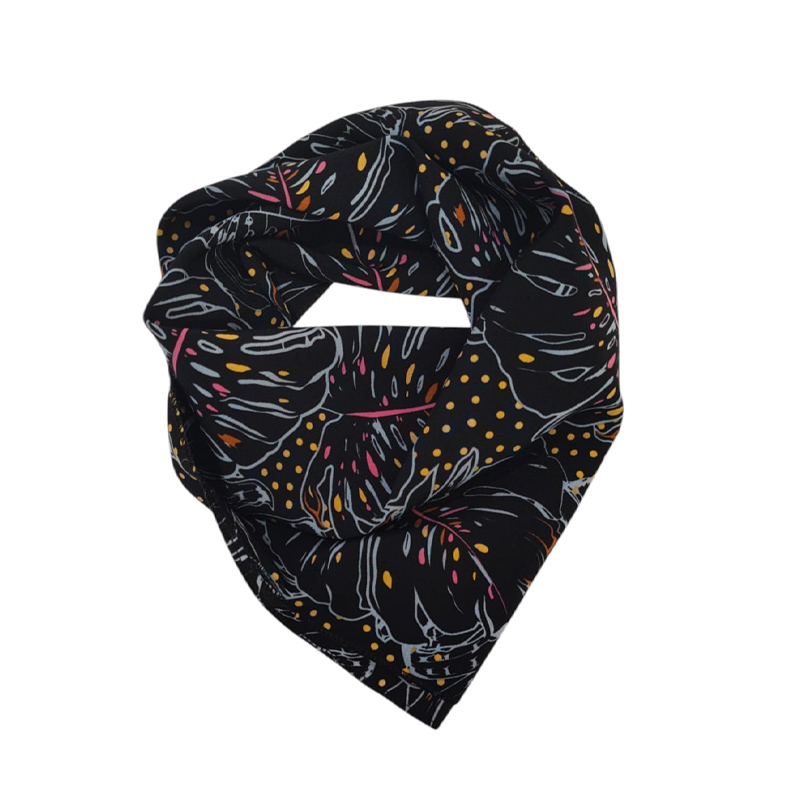 Pañuelo Monstera Black y Color 50x50cm