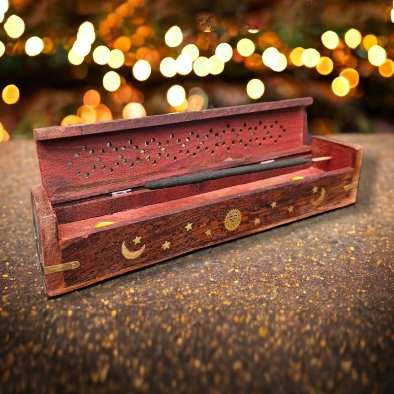 Porta Sahumerio Madera y Bronce 31x6cm Modelos Varios