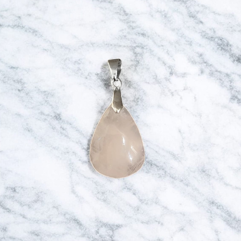 Dije Gema Cuarzo Rosa Chico Clavado