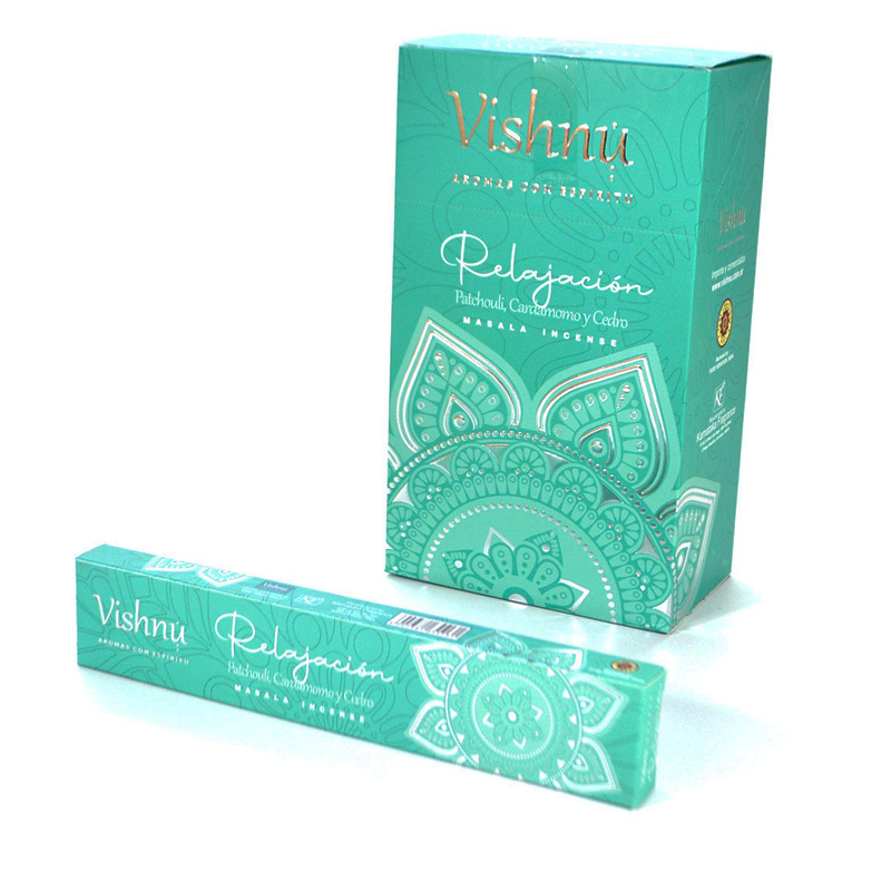 Sahumerio Vishnu Relajación, Patchouli, Cardamomo y Cedro 15g