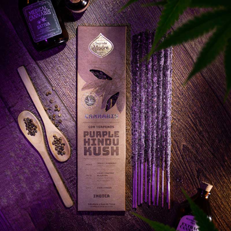 Sahumerio Cannabis THC Purple Hindu Kush, Sagrada Madre