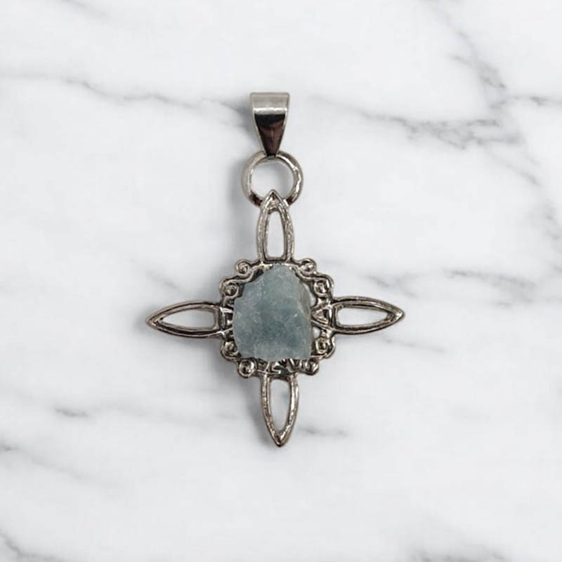 Dije Nudo de Brujas Mediano Aguamarina