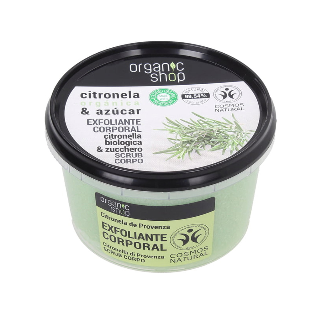 Exfoliante Corporal Citronella Biologica &amp; Zucchero Organic Shop x250ml