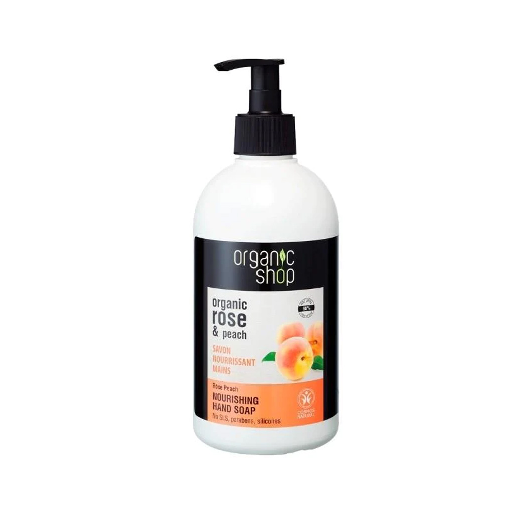 Jabón de Mano de Rosa &amp; Melocotón, Organic Shop 500ml