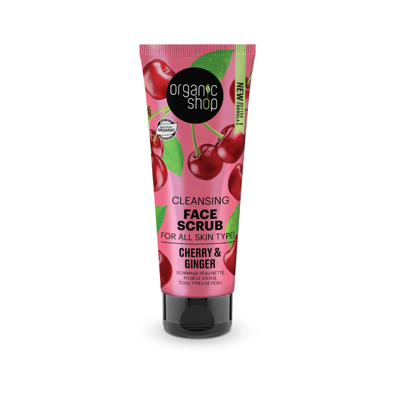 Cleansing Face Scrub, Cherry &amp; Ginger, Organic Shop