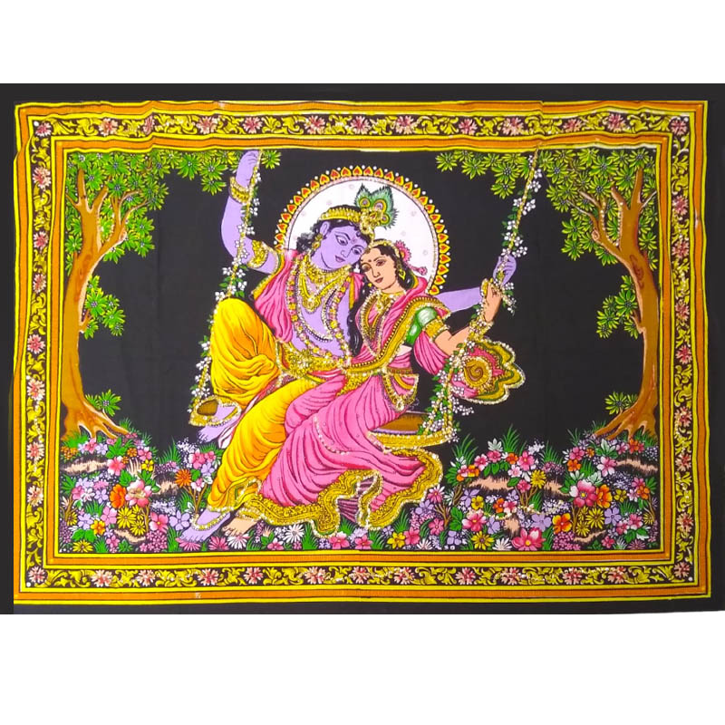 Tapiz India Radha y Krishna Horizontal 110x75cm