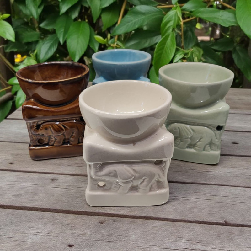 Hornito Ceramica Elefante 7.5cm Colores Varios