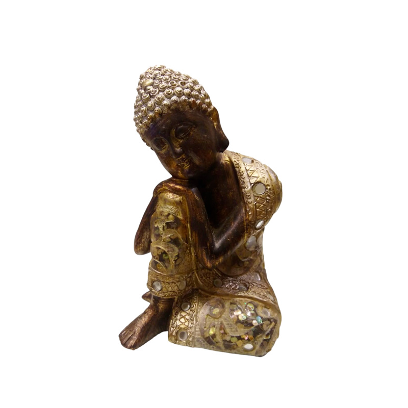 Buda Reposando con Espejos 17cm