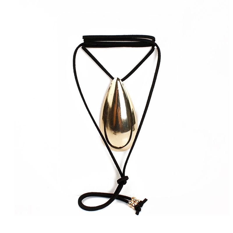 Collar de Gamuza Drop Golden Black