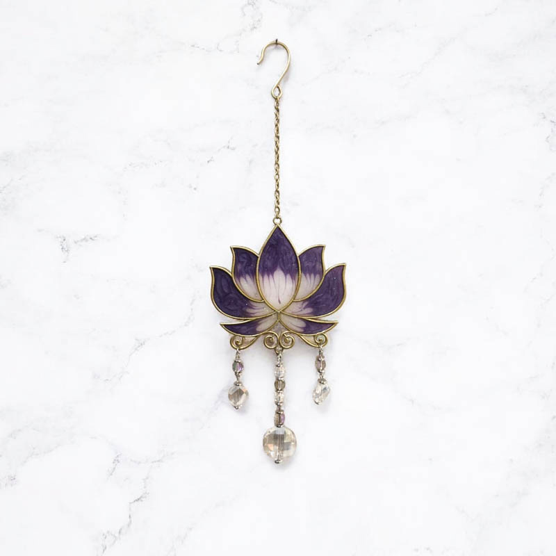 Movil Metal Colgante Flor de Loto Violeta 36cm