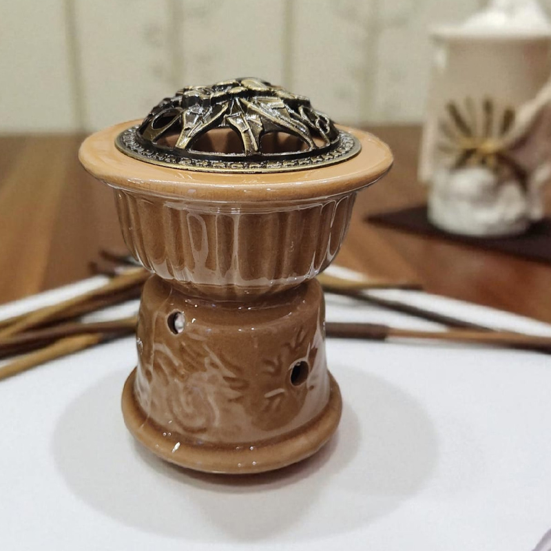 Hornito con Dragon Beige 13cm