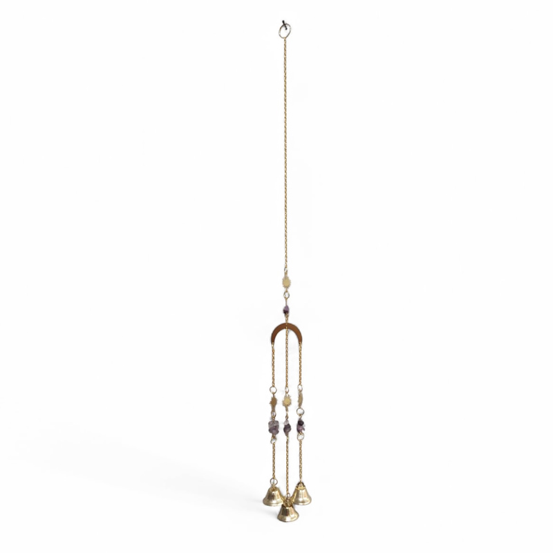 Movil Metal Dorado Luna y Sol con Amatista