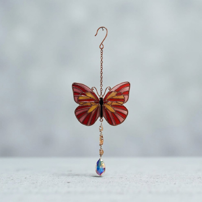 Movil Metal Mariposa Roja