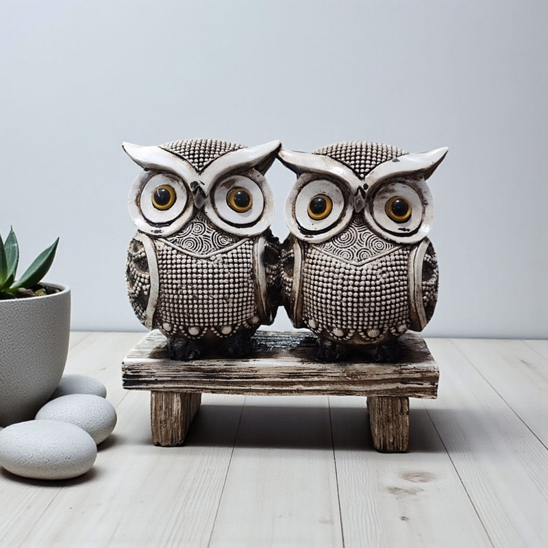 Par de Buhos Sepia 13cm