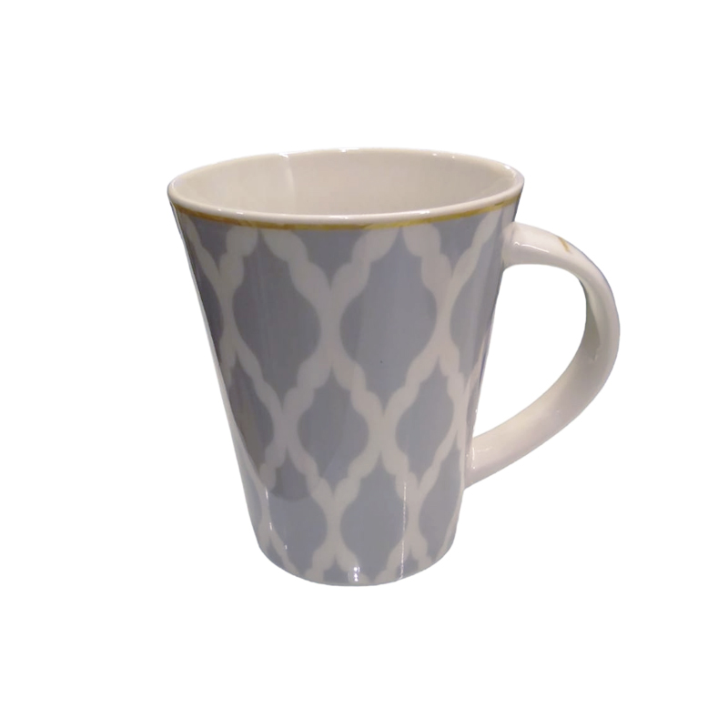 Taza Blanca Detalles Gris