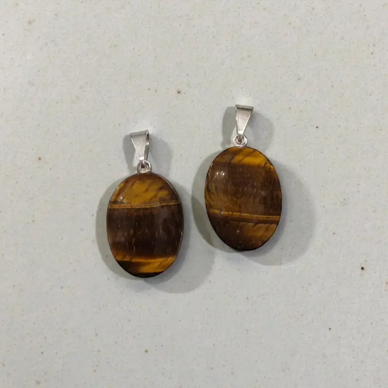Dije Gema Ojo de Tigre Oval 