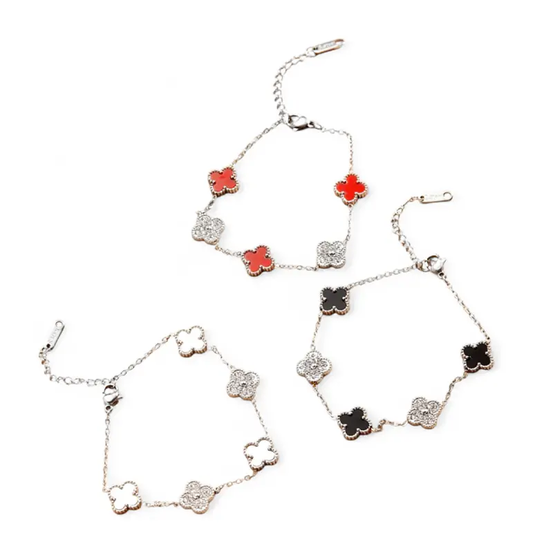 Pulsera Trendy Trebol con Strass y Colores Surtidos