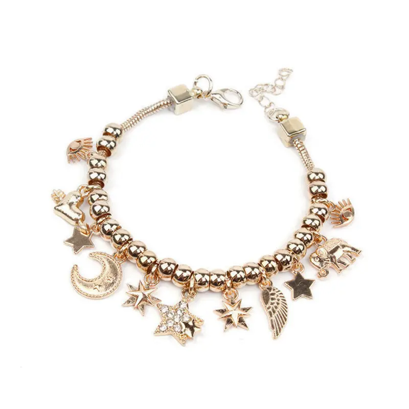 Pulsera Trendy Multidijes Dorada Estrellas