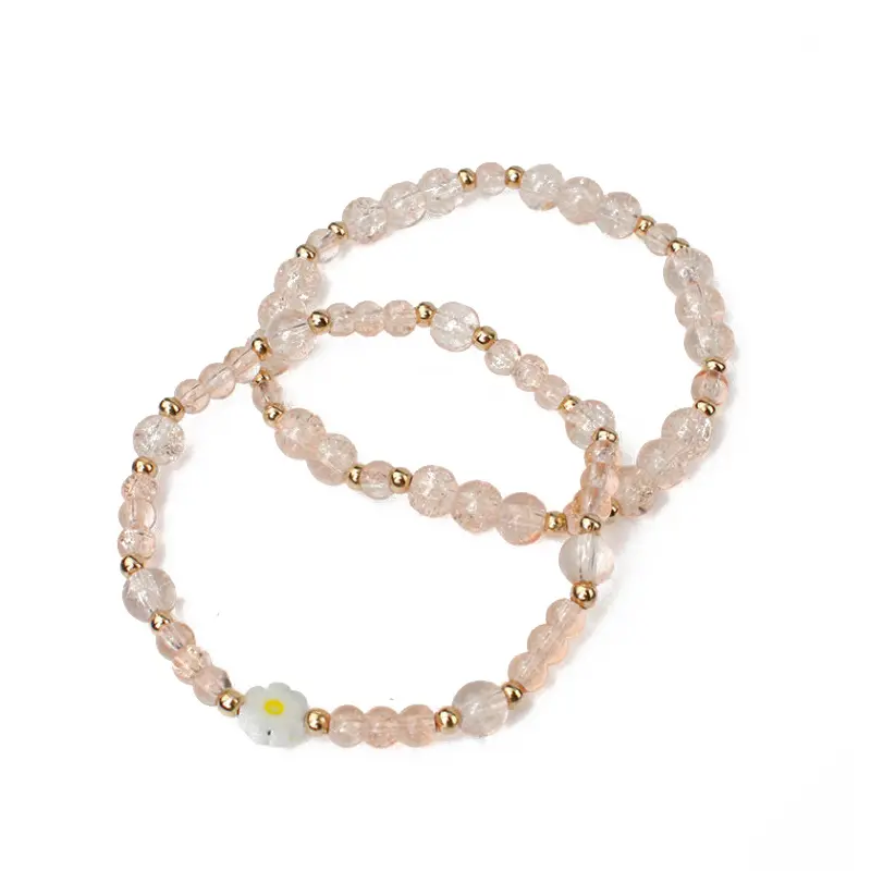 Set Pulseras Elásticas Daisy Glass