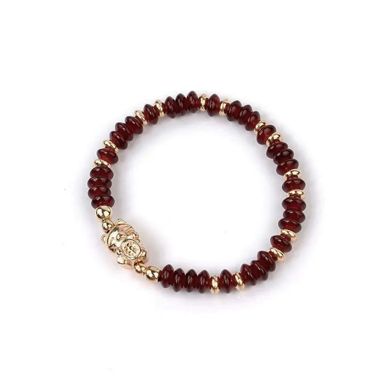 Pulsera Elastica Golden Neko Bordo
