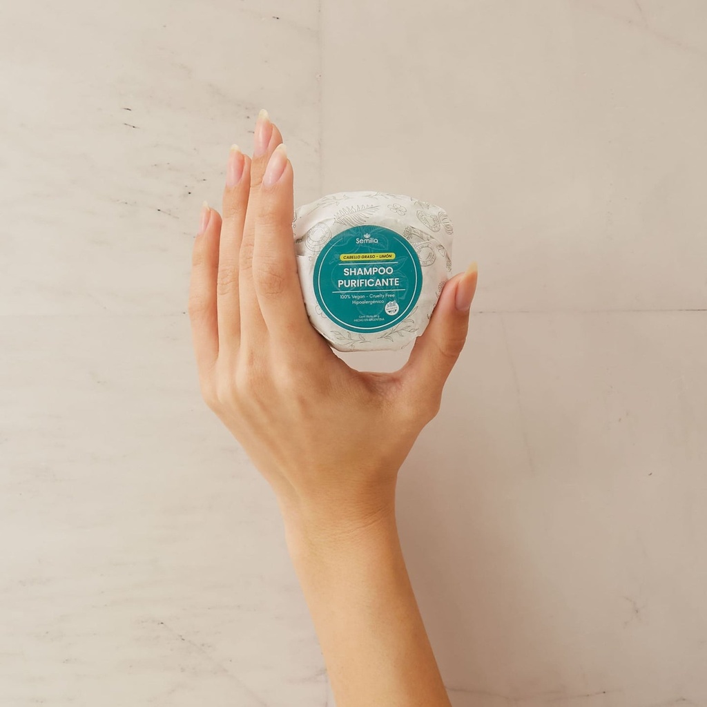 Shampoo Sólido Purificante con Limón, Cabello Graso Semilla
