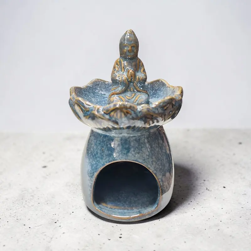 Hornito Azul con Buda 14cm