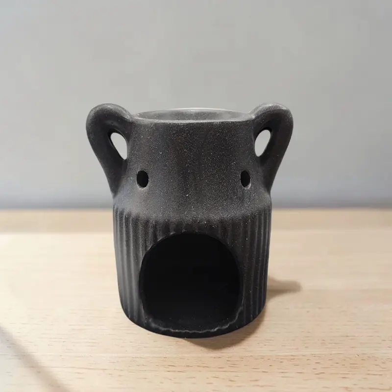 Hornito Vasija Ceramica Negro 12cm