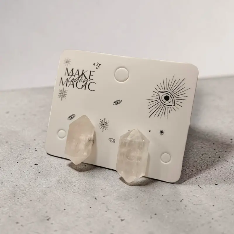 Aros Gema Cuarzo Rosa Facetada