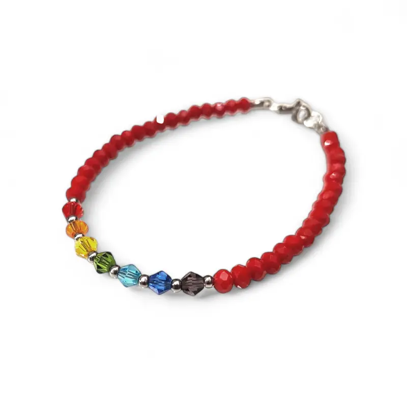 Pulsera Trendy Cristal 7 Chakras Roja 