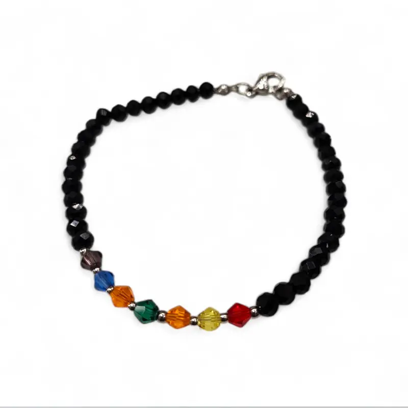 Pulsera Trendy Cristal 7 Chakras Negra