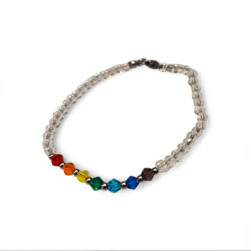 Pulsera Trendy Cristal 7 Chakras Transparente