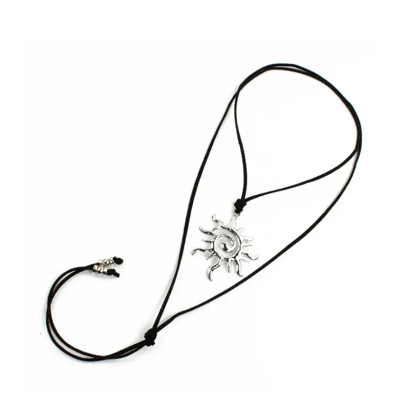 Collar de Gamuza Silver Solar Spirit Negro