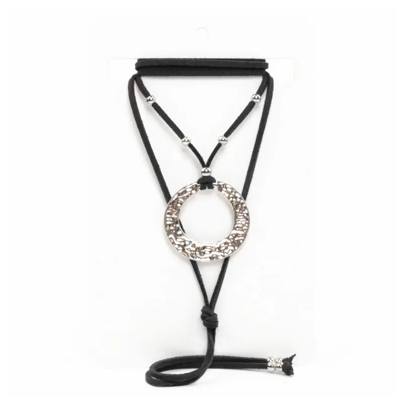 Collar de Gamuza Silver Ripple Negra