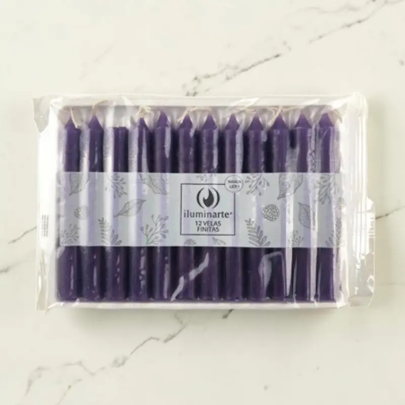 Velas Finas x12u Violeta Iluminarte