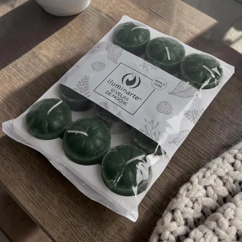 Vela de Noche Verde x12u, Iluminarte