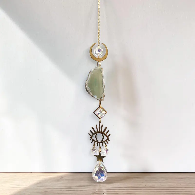 Colgante Atrapasoles con Agata Verde 45cn