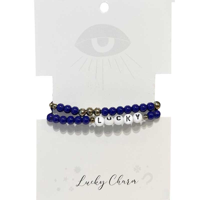 Set Pulseras Elasticas Azules Lucky